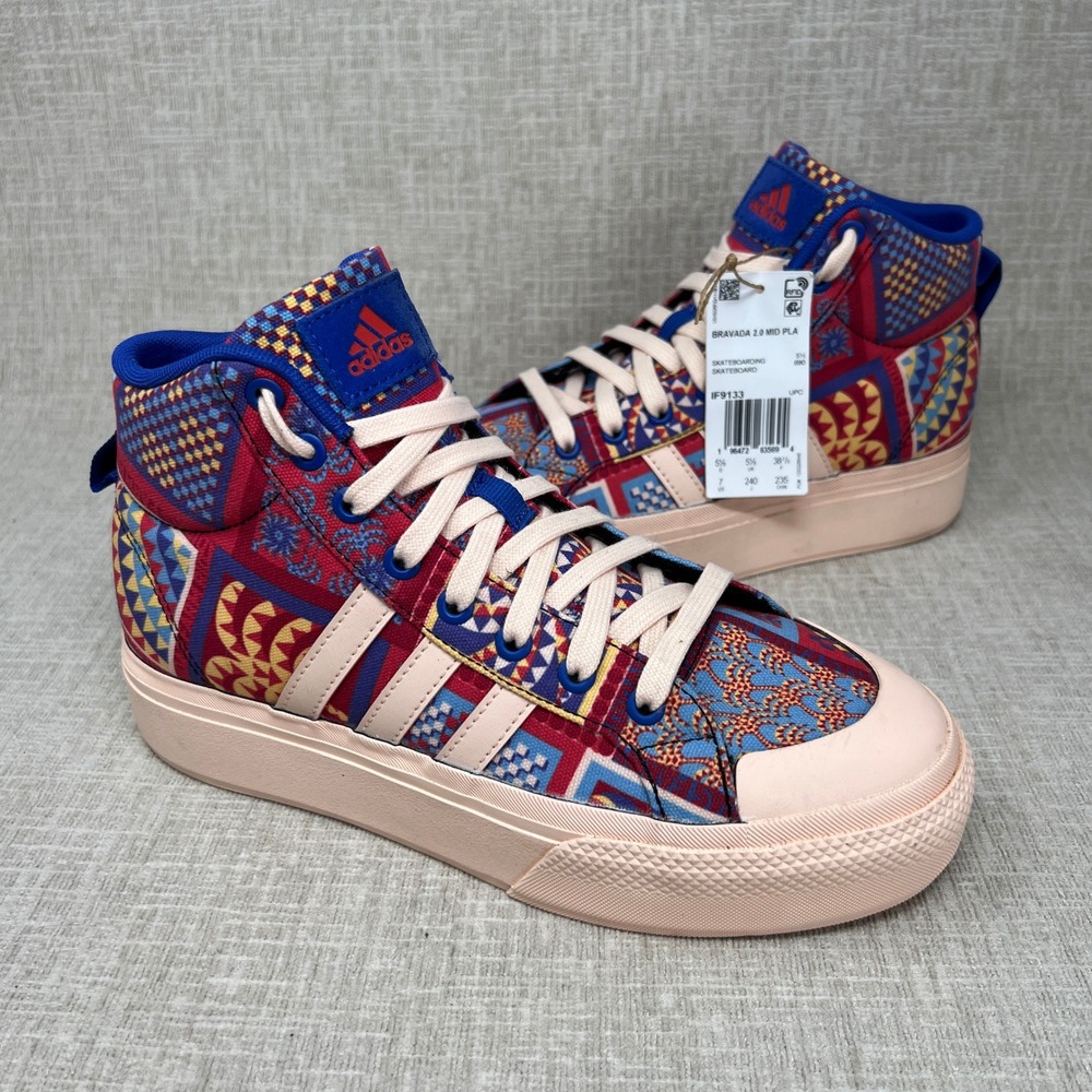 FARM Rio x adidas Women's Bravada 2.0 Mid Platform Women 7 Patchwork Skater